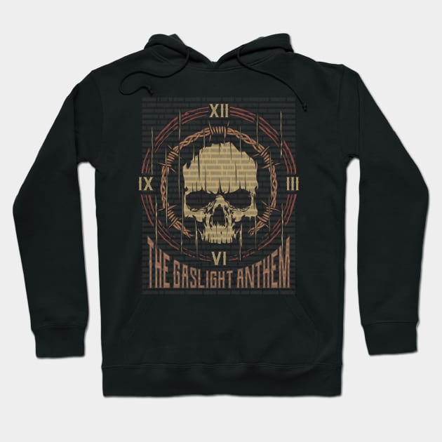 The Gaslight Anthem Vintage Skull Hoodie by darksaturday